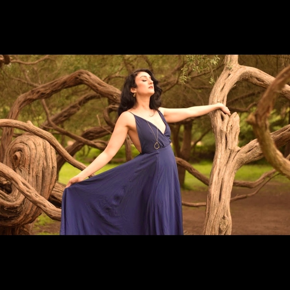 Storia Royal Blue Backless Wrap Dress | Size M - Picture 7 of 7